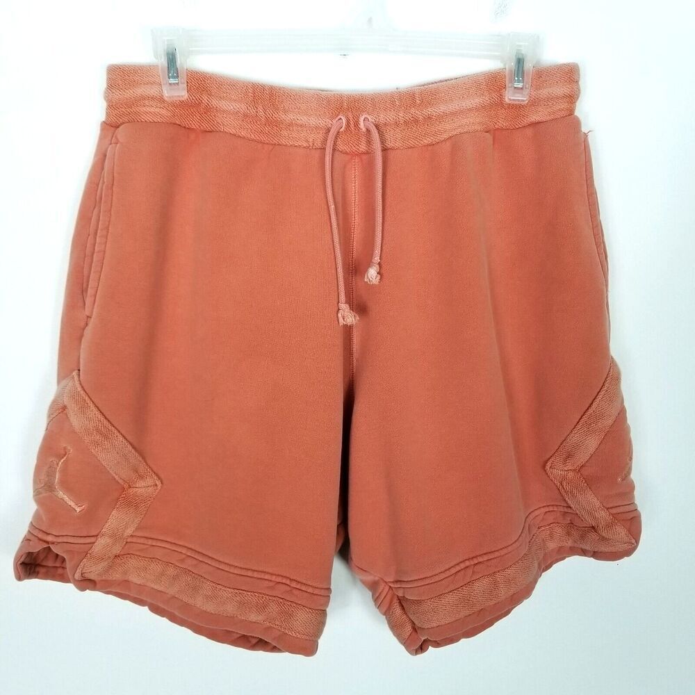 Jordan Women Flight Fleece Diamond Shorts Sz XL Pink Athletic Drawstring Thick‎